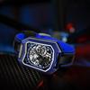 Trendy Unique Skeleton Mechanical Watches Rubber Strap Sports Wrist Watch Creative Square Hollow Automatic Mechanical Watch