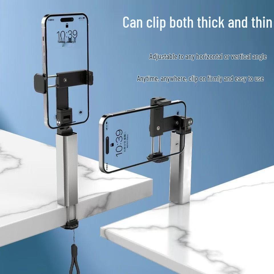 Foldable Magnetic Phone Holder & Tripod with Aluminum Carabiner for Live Streaming & Travel