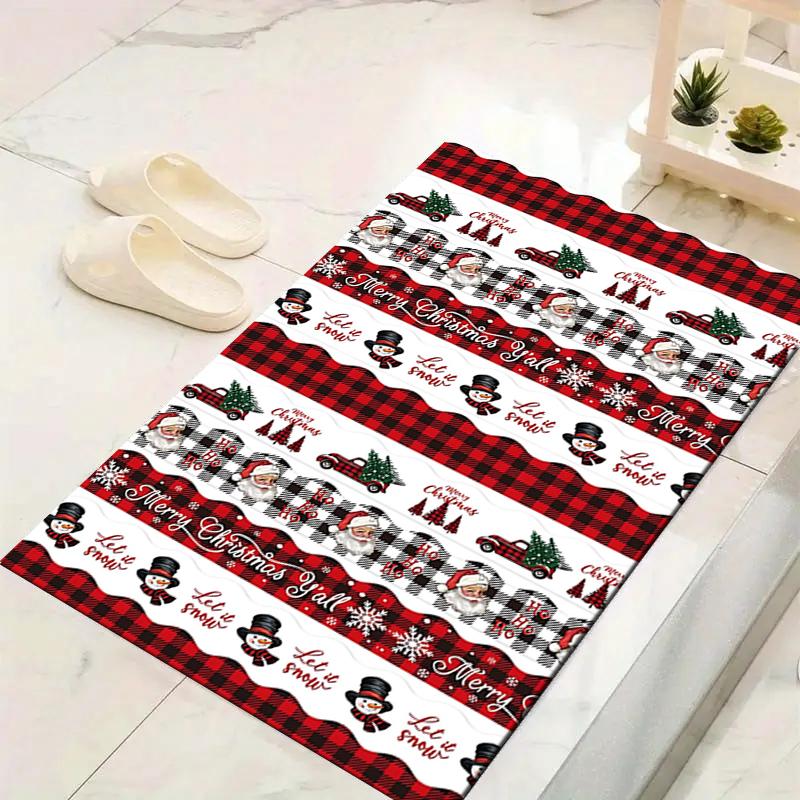 1Pc Santa Claus Chimney Rug Office Carpet Indoor Outdoor Doormat Nonslip Soft And Comfortable Living Room Christmas Halloween Gift D9188