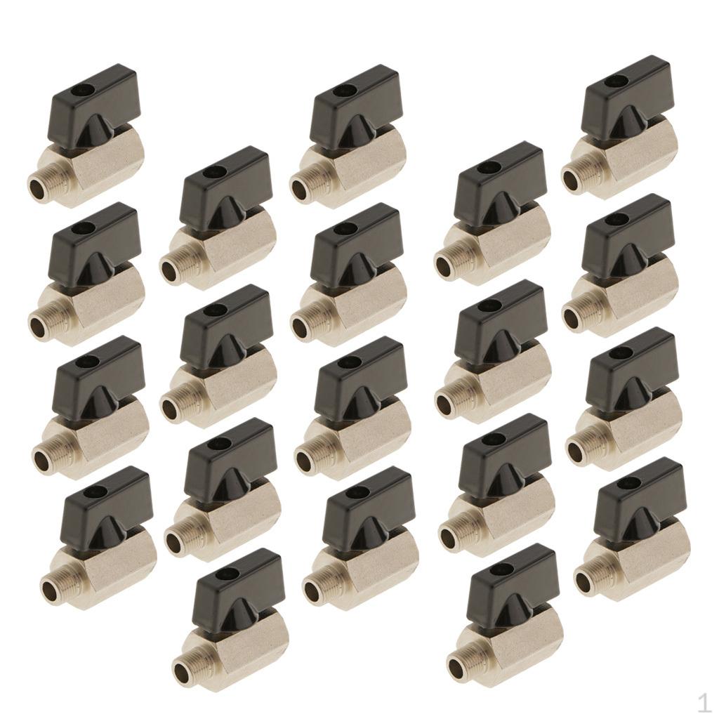 

20pcs Female -1/8 NPT Full Port Brass Shut Off Switch Blast Fittings Connector