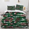 D Digital Printing Camouflage Quilt Cover Pillowcase Bedding, Three-Piece Set