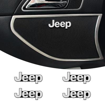 2/4pcs Car Audio Decorate 3D Aluminum Badge Emblem Sticker For Grand Cherokee Wrangler Gladiator Compass Renegade Patriot