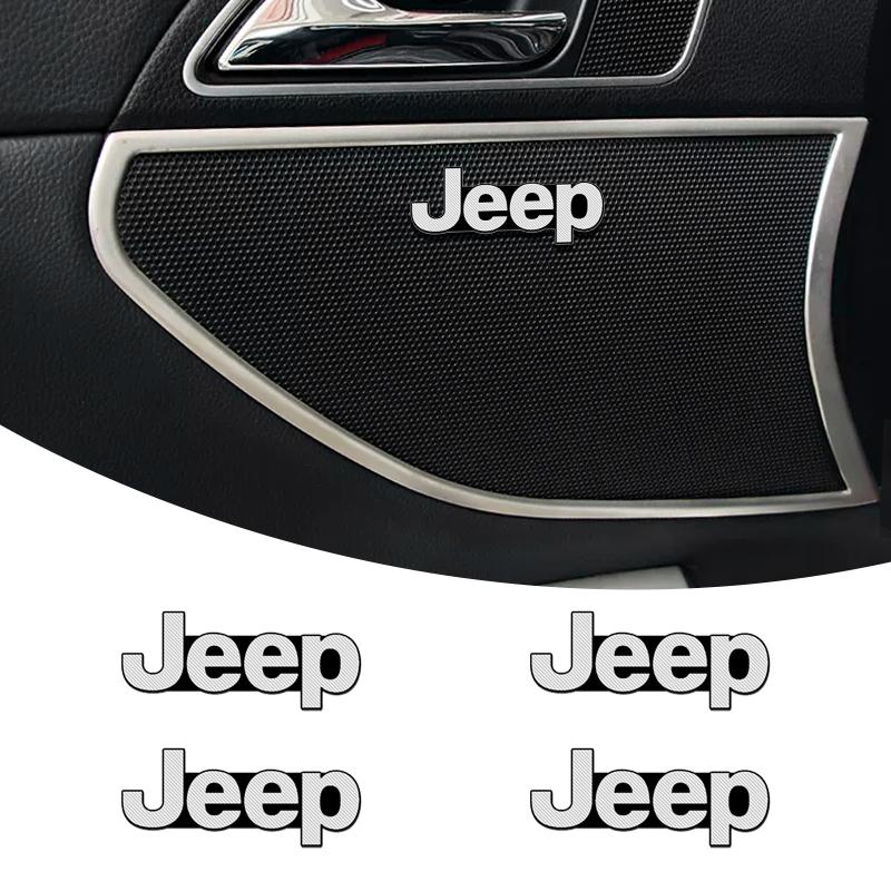 Hlpg5 2/4pcs Car Audio Decorate 3D Aluminum Badge Emblem Sticker For Jeep Grand Cherokee Wrangler Gladiator Compass Renegade Patriot