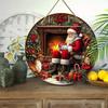 Christmas Decoration Sign,indoor Hanging decorations,2D Flat Wooden Products with Santa Claus pattern,Christmas Gifts for Friends and Family