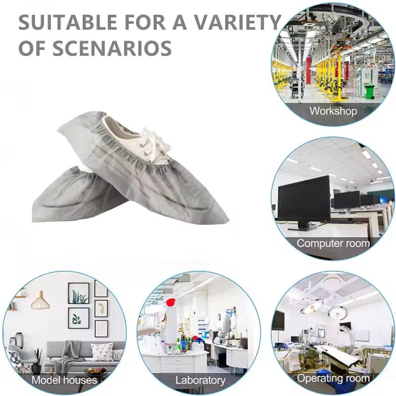 100PCS Disposable Shoe Covers Non Slip Durable Dustproof Boot Covers for Floors Indoor Outdoor Workplace Shoes Booties Protector