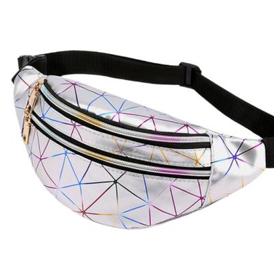 Bolsa Transversal PU Laser com Padrão Diamante para Homens e Mulheres – Bolsa de Cintura e Peito Street Fashion
