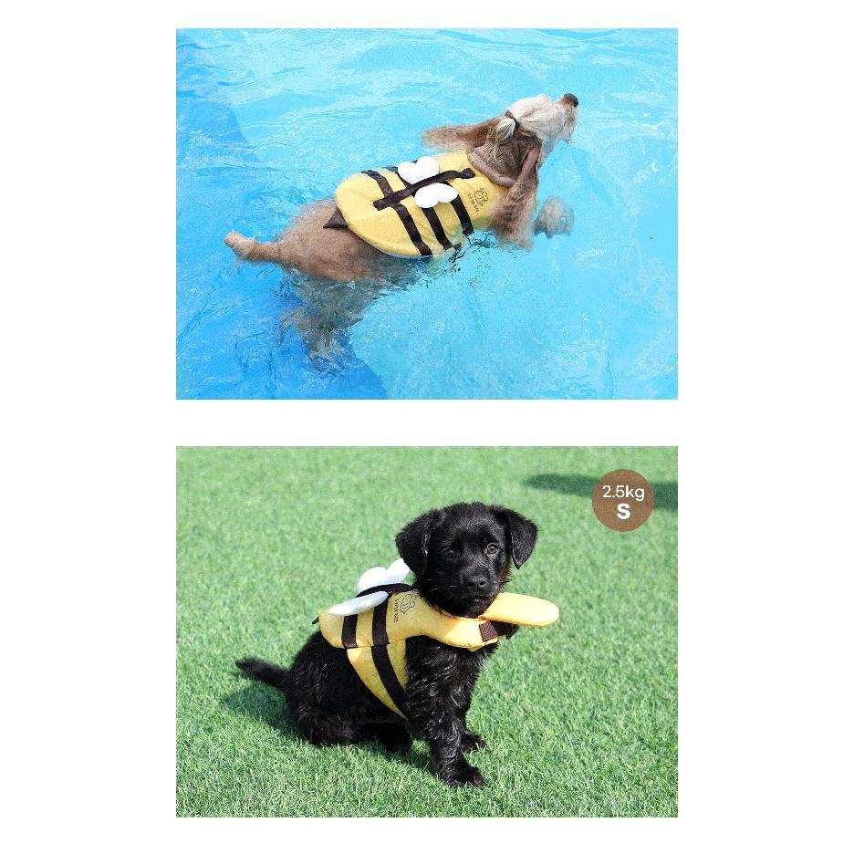 Summer Little Bee Hunde-Badeanzug, wasserdicht, für Welpen, Schwimmweste, atmungsaktive Hundekleidung, Geschirr, Schwimmsicherheit für Hunde, Haustierbedarf