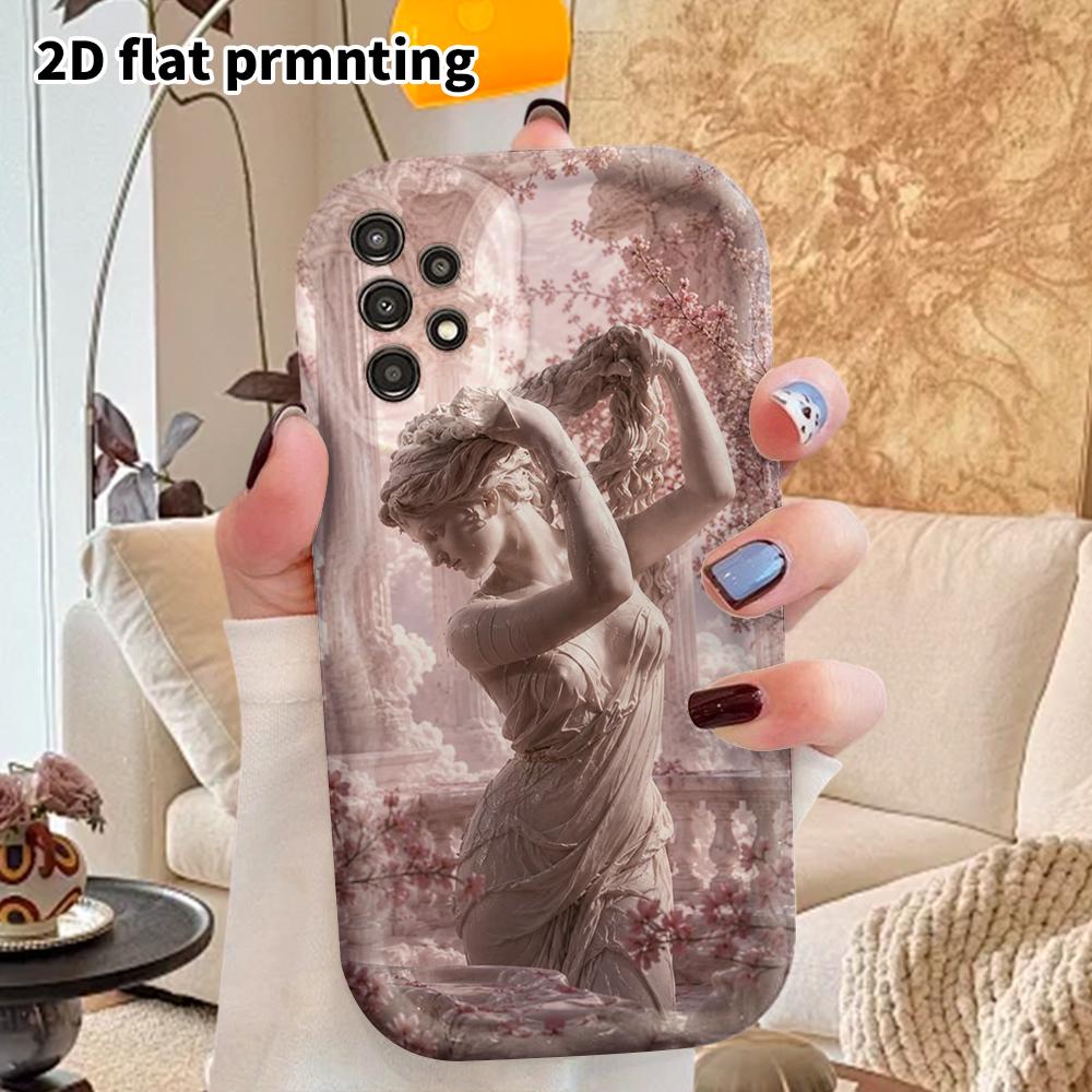 Phone Case: 2D Flat Samsung Galaxy A34 A35 M05 M06 S20 S22 S21 FE Plus 5G Protective Case, Couple Style, Goddess Statue, Christmas and Halloween Gift