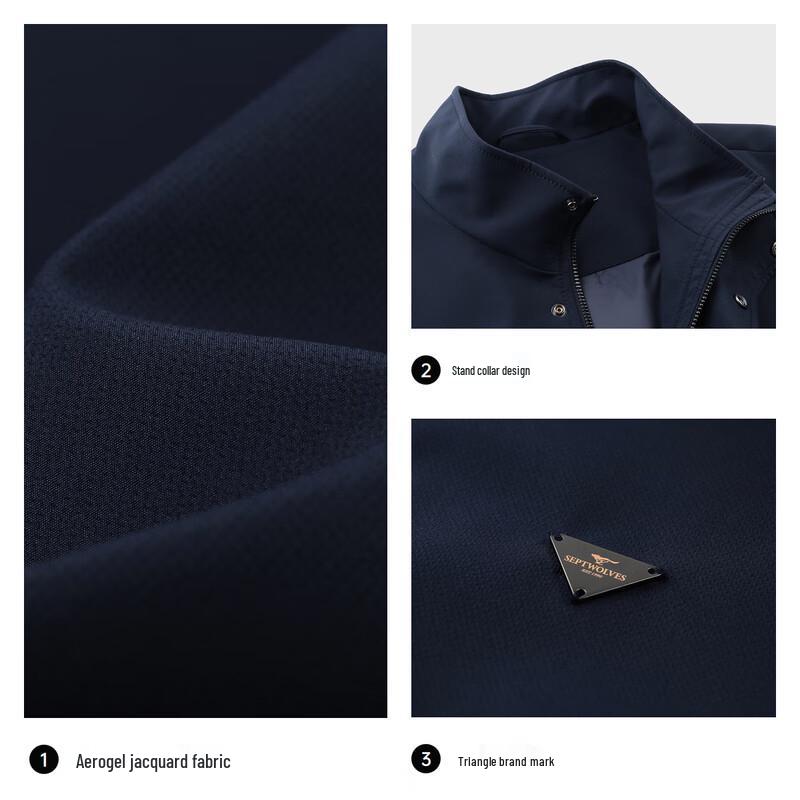 Septwolves Men's Heat-Retaining Jacquard Stand-Collar Jacket