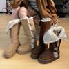 Snow Boots Women's New Winter Piled Thickened Cotton Shoes Thick-soled Warm Cotton Boots Plush Boots