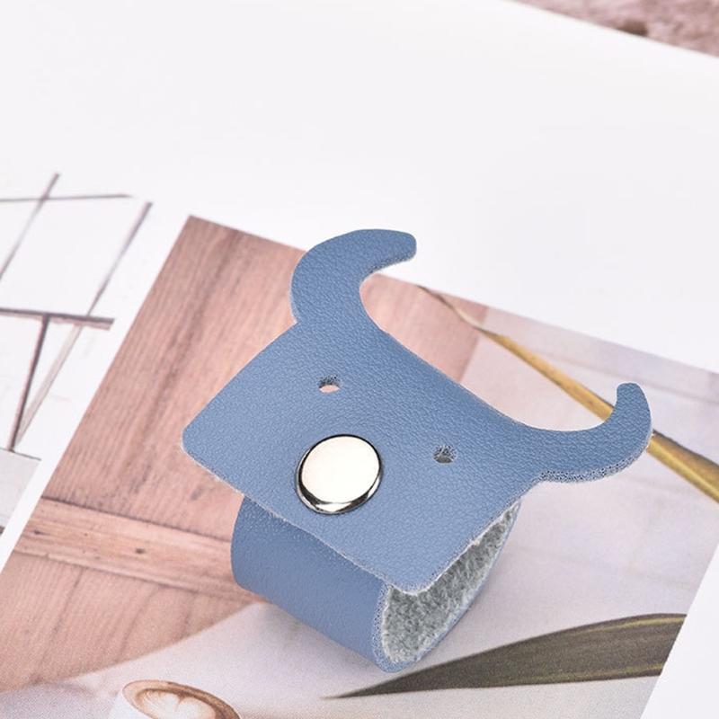 PU Leather Cable Straps Cord Organization Cable Clip Tie Portable Earphone Wrap Winder Wire Tie Cable Management Clip