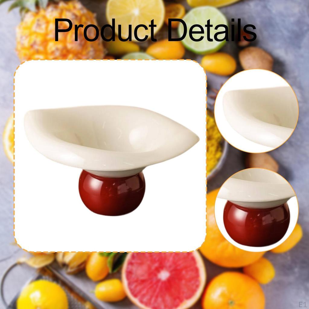 Keramikfuß Obstschale, Aufbewahrungstablett für Snacks, Salatteller, Servierschale für Vorspeisen für den Schreibtisch