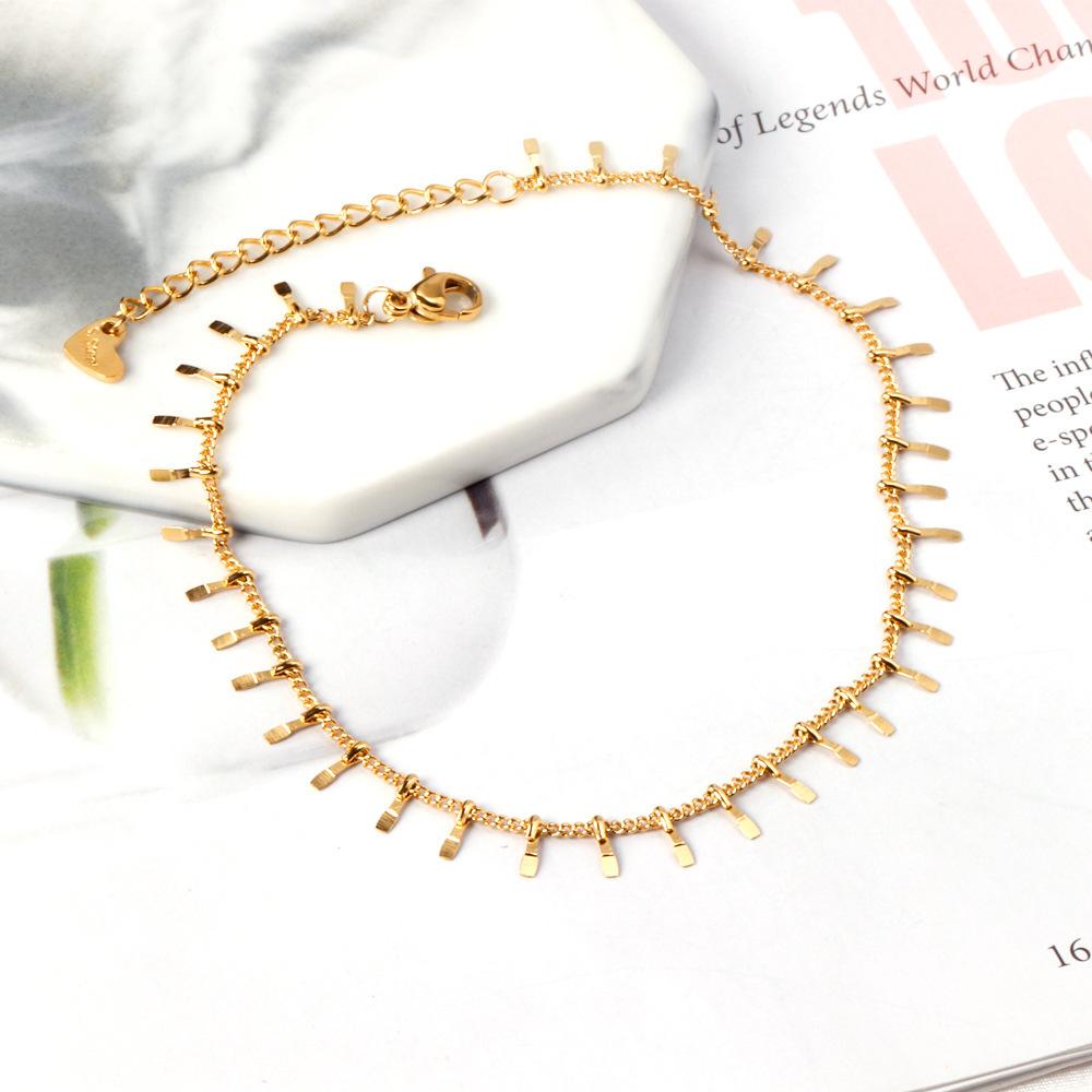 Gold Paperclip Chain Ankle Bracelet Jewelry For Beach Vacation And Summer Holiday