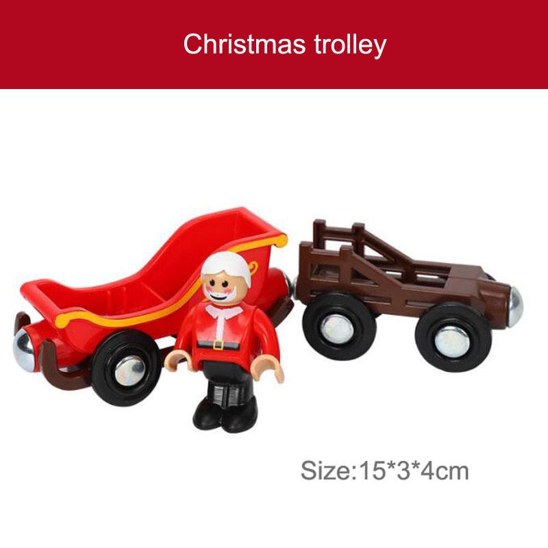 Wooden Magnetic Train Car Locomotive Toy Wood Railway Car Accessories Toys for Kids Gifts Fit Wood Biro Thomas Tracks