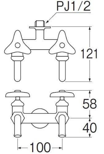SANEI (Sanei) [Two-Port Home Faucet with Feed Washer, Cold Climate Specification] Nominal 13 with POS, JF13AK-13