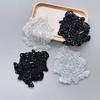 White Mesh Gauze Sticker Sequined Beads Flower Embroidery Clothing Accessories Decal