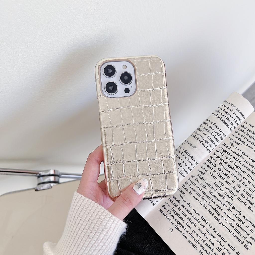 Alligator pattern 16/15/17 Apple phone case 1pro solid color 15promax trendy hand
