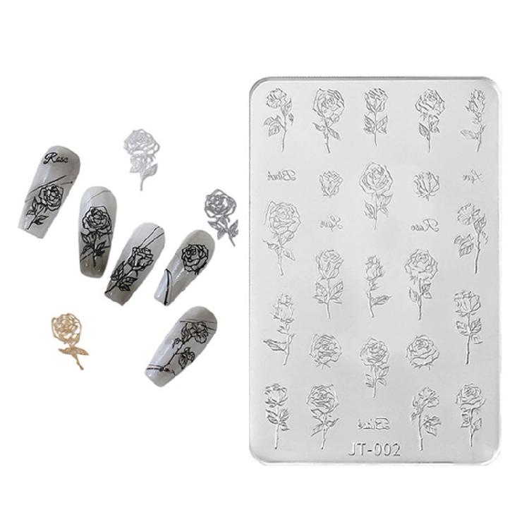 Beautiful High Quality Silicone Nail Art Mold Featuring 3D Floral Embossing Design Nail Stamp For Various Nail Sizes