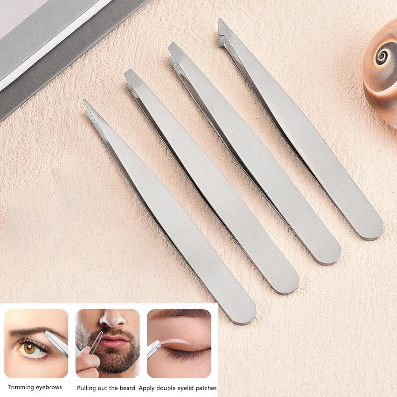 Pinzette per sopracciglia in acciaio inossidabile Pinzette professionali per la rimozione dei peli, Strumenti per il trucco del viso e degli occhi