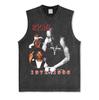 Canotta Senza Maniche Tupac Grafica Retro High Street Cotone Pesante