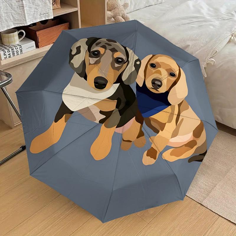 

1pc Dogs Automatic Folding Umbrella Durable Iron Frame, Iron Umbrella Structure Suitable for All Seasons yy260203147