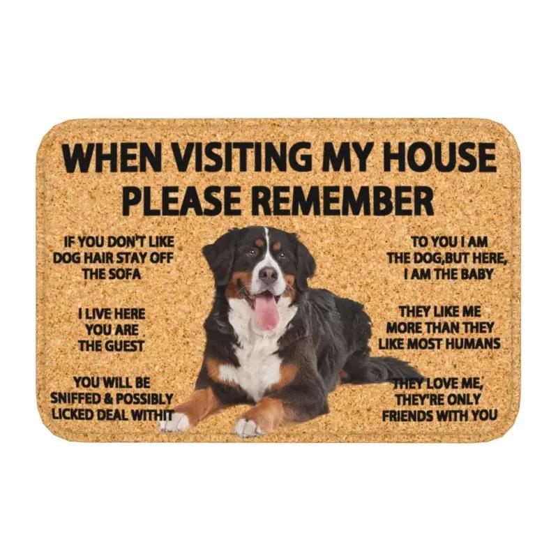 Bitte denken Sie daran Border Collie Hunde Hausregeln Fußmatte Matte Rutschfest Küche Bad Garage Teppich Wohnzimmer Eingangsteppich Teppich