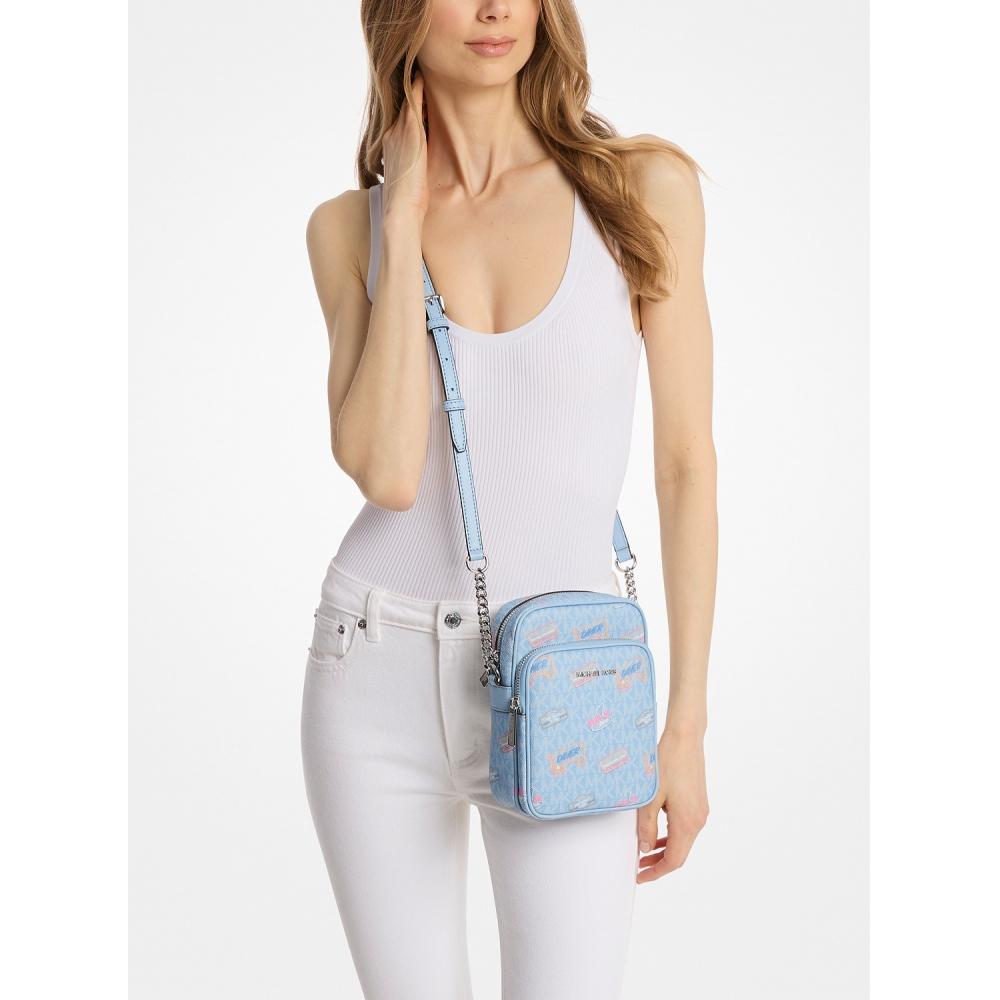 Michael Kors Jet Set Travel Ns Chain Crossbody Medium   Mk Signature 35t5stvc2i1540 Light Sky