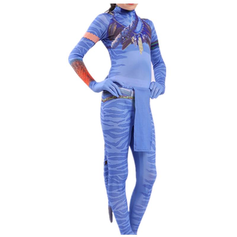 Movie stage suit print avatar with tail armor superhero suit, tights