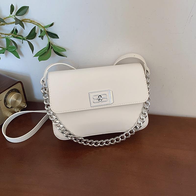 Bolsito cuadrado pequeño de cadena nuevo de principios de primavera, moderno, versátil, de un solo hombro, bandolera