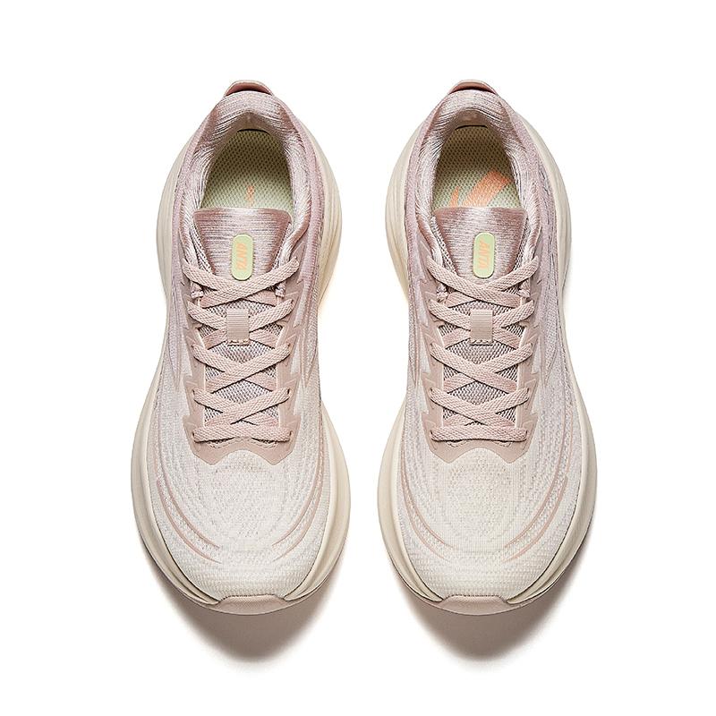 New Anta Rebound Height Increasing Breathable Low-Top Casual Running Shoes Women's Beige Pink 922515517-4