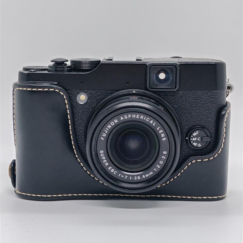 PU Leather Camera Half Case For Fujifilm X10 X20 Fuji X10 X20 Protective Base Bottom Battery Opening Cover