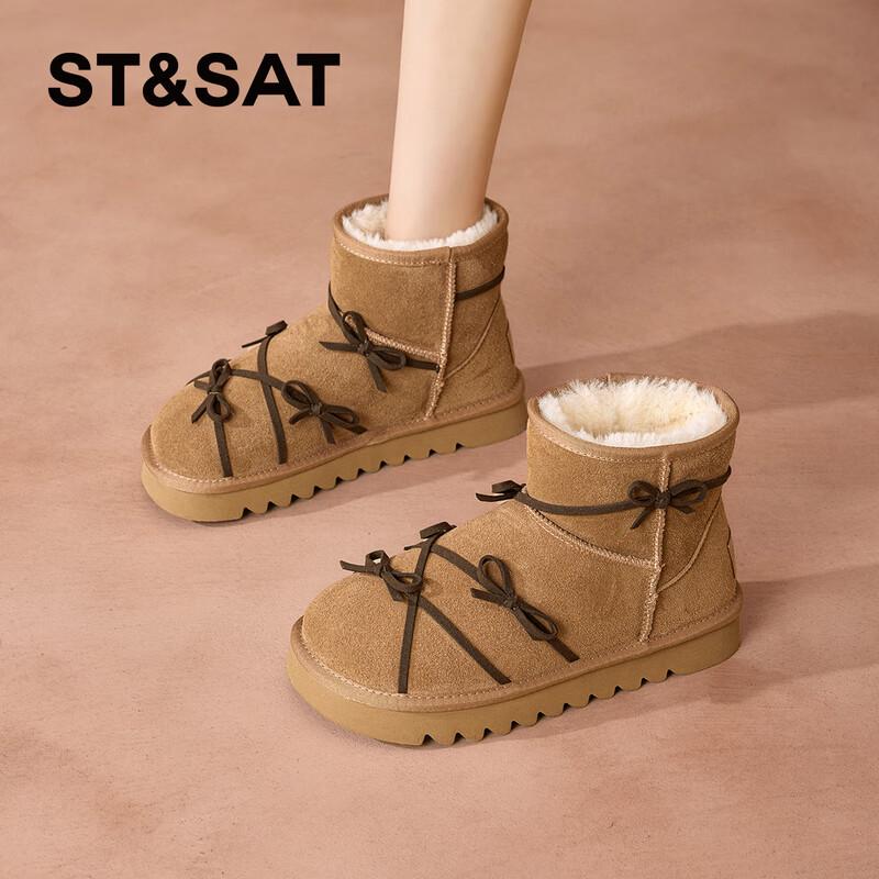 Women s Winter Genuine Leather Plush Lined Snow Boots 35