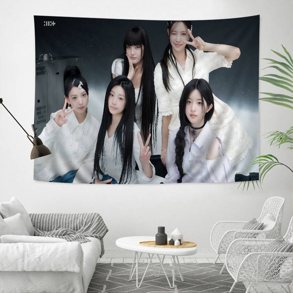 Popular Famous Band IILLIT Chart Tapestry Art Science Fiction Room Home Decor Cheap Hippie Wall Hanging