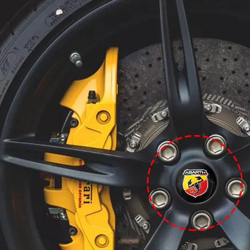 4pcs Car Wheel Center Hub Center Cap Rim Hub Dustproof Cover Emblem Sticker For Abbas Abarth Fiat Punto124/125/500 Stilo Ducato