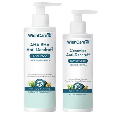 WishCare Nemlendirici AHA BHA Kepek Karşıtı Şampuan & Seramid Saç Kremi Kombine Paket 250ml+200ml