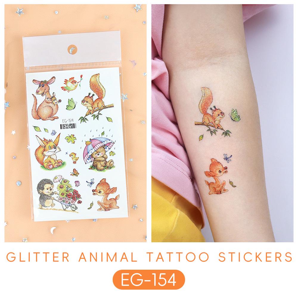 2023 Ruikalong Su Geçirmez Parıltılı Deniz Hayvanı Karikatür Dövme Çıkartmaları Çocuklar İçin