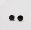925 Sterling Silver Anti-Allergic Heart Stud Earrings for Men & Women - Simple Korean Style Black Cartilage Earrings