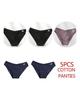 FINETOO 5Pcs/Set Women Cotton Panties Female Underwear Solid Color Underpants Sexy Lingerie Knickers for Woman Briefs Intimates