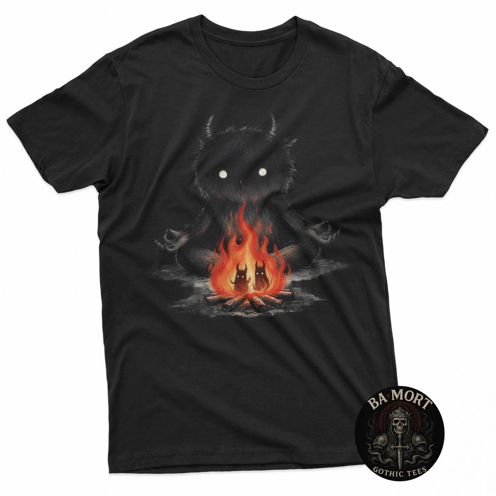 Cute Gothic Demon Meditating T-Shirt XXXL