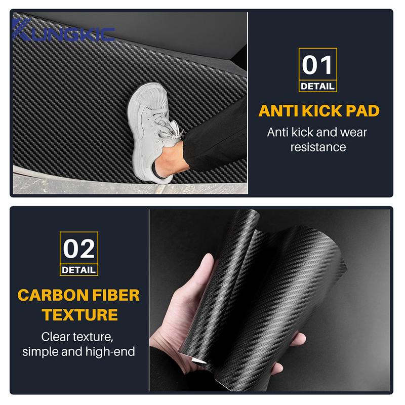 Door Anti-kick Pad For Hyundai Kona 2017 2018      Car Leather Carbon Mat Trim Accessories LHD RHD