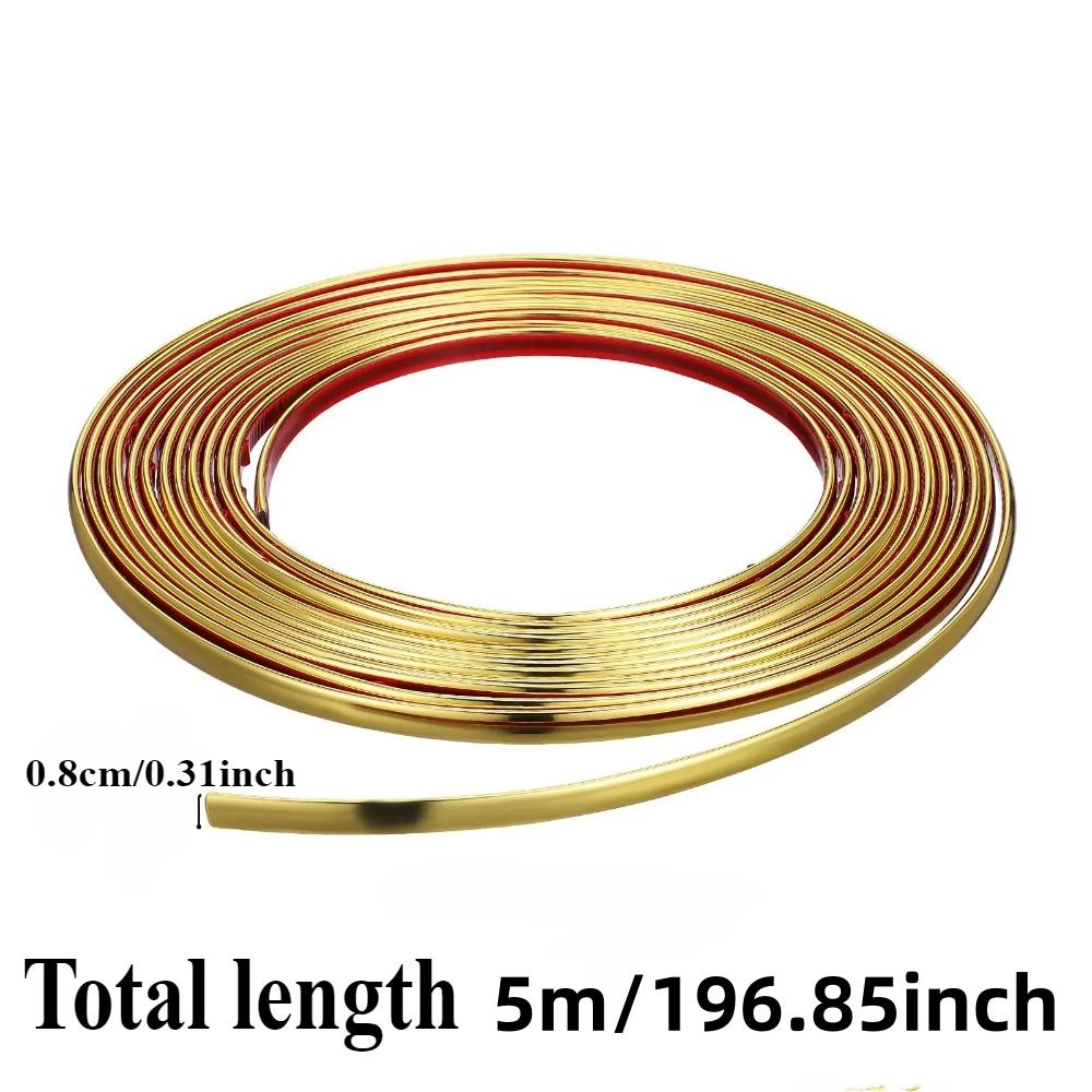 1pc 5mx0.8cm PVC Decorative Edging Strip Tape - Perfect for Wall, Ceiling & Furniture Banding Seamless Wall Corner