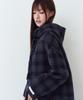 THE GREEN LAB Check Hooded Duffle Long Coat [Navy Check]