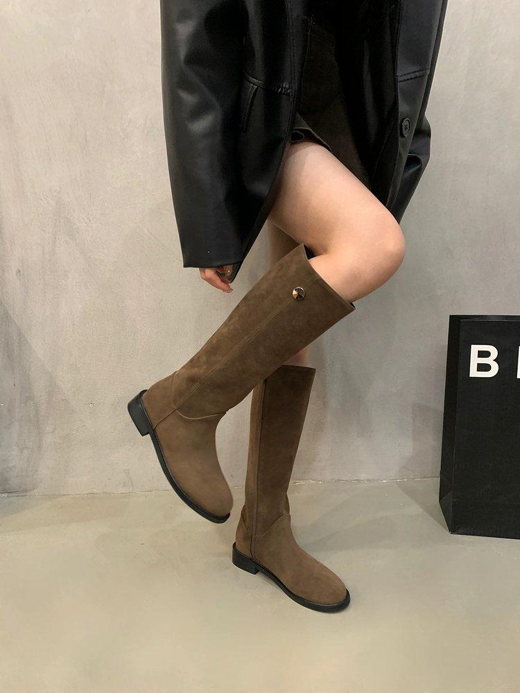 

Western Cowboy Martin Boots Fashion Skinny Boots Women s Shoes 2025 New Autumn Retro Suede Knight Boots Boots Boots 40