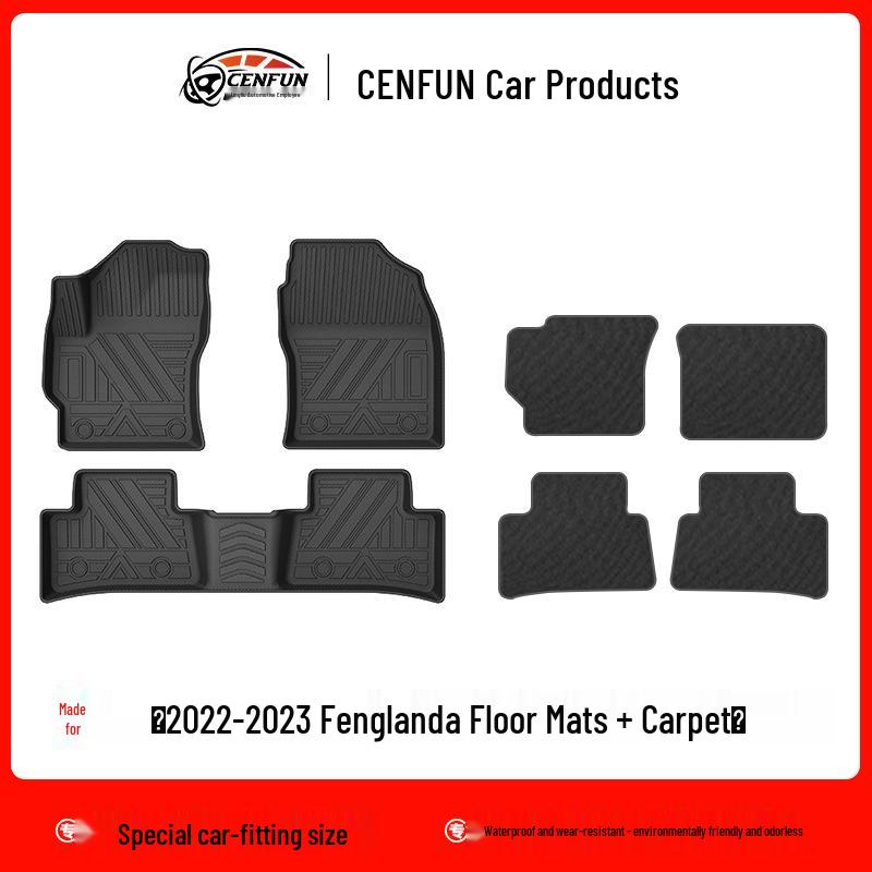 Eco-Friendly TPE Waterproof Floor Mats for 2022 Toyota Frontlander - Anti-Slip & Wear-Resistant.