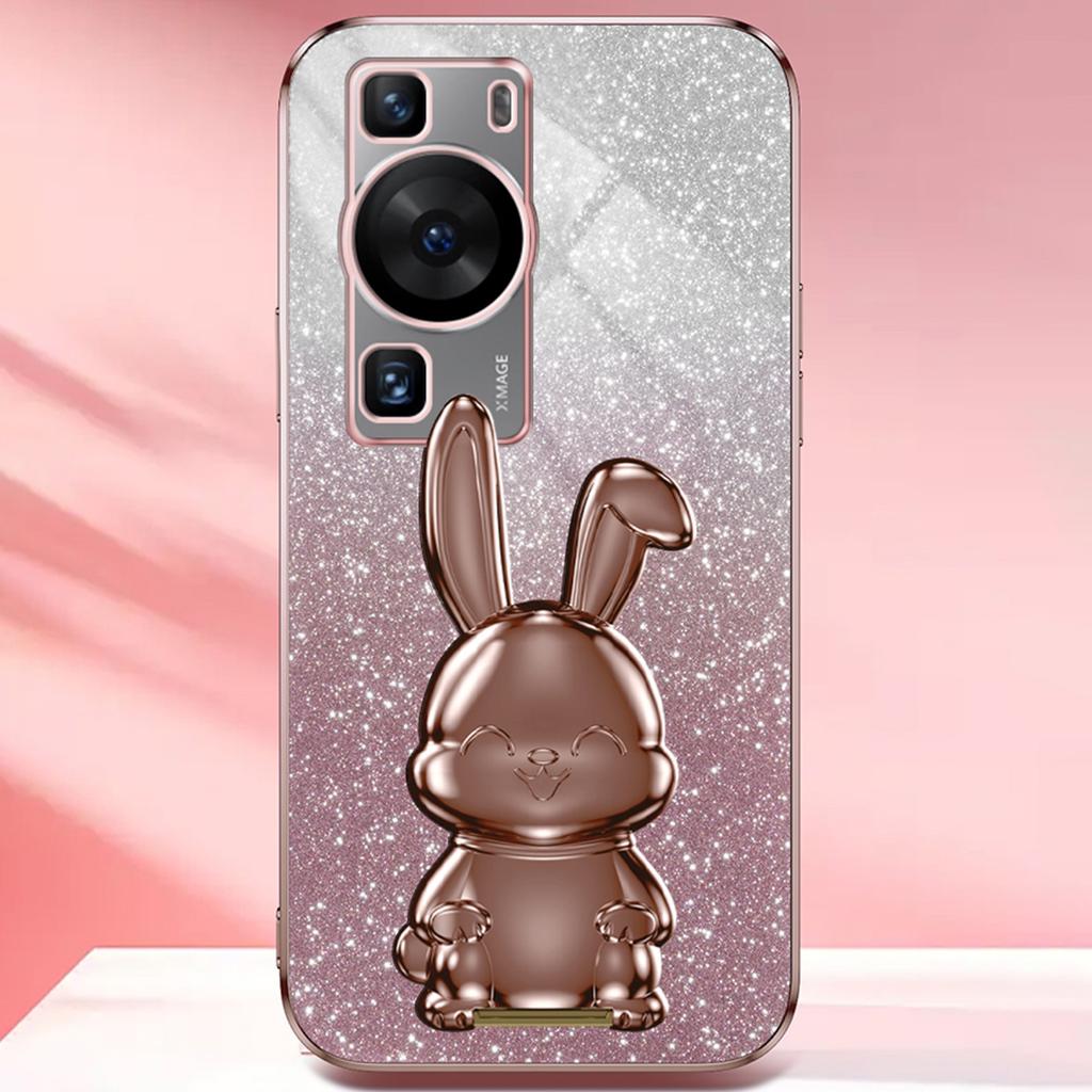 Phone Cover for Huawei P60 Pro/P60 Case Glitter Powder PC+TPU Shell with Pull-out Kickstand