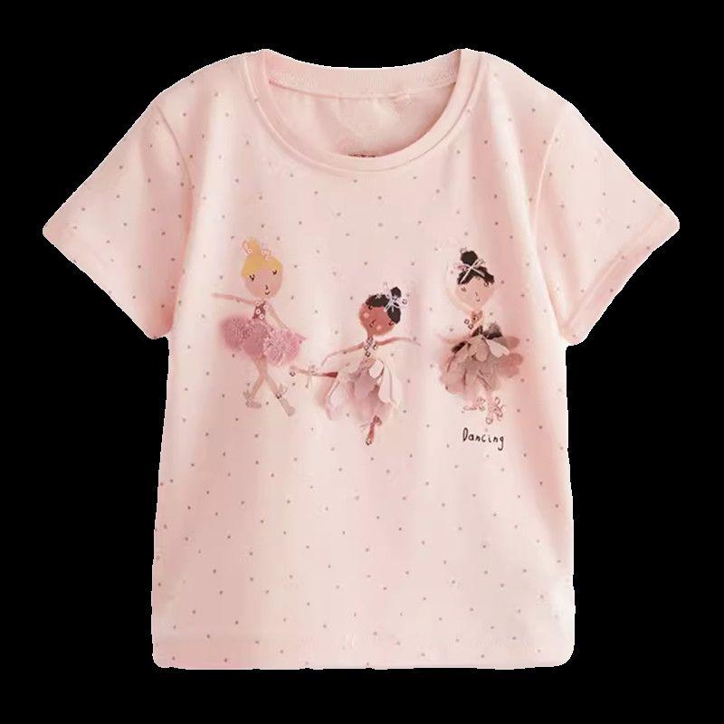 In Stock Children's Clothing Girl New Arrival Dot Elf Pure Cotton Short Sleeve Baby T-shirt Tops Children Casual Half Sleeve 6