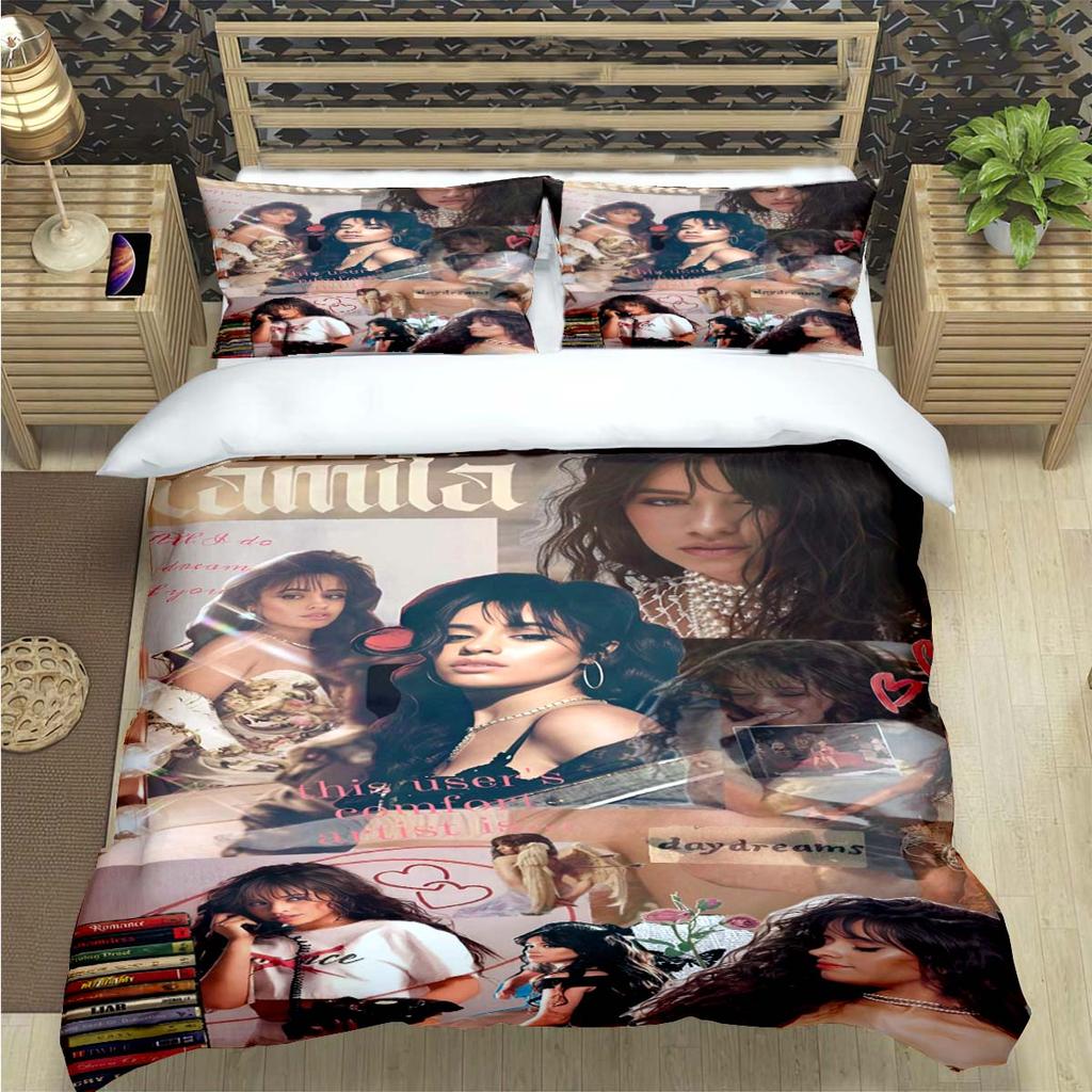 Popular Famous Singer C-Camila Cabello Print Bedding Sets Bed Supplie Set Comforter Set Teens Girls Twin Single Kid Gift