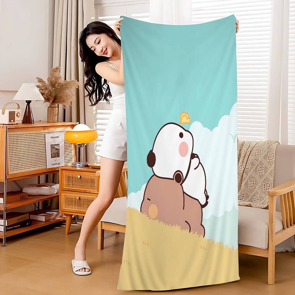 Anime Cute Dudu Bubu Anime Beach Swimming Towel Soft Absorbent Washcloth Children's Gifts For Kids Travel Camping Gym