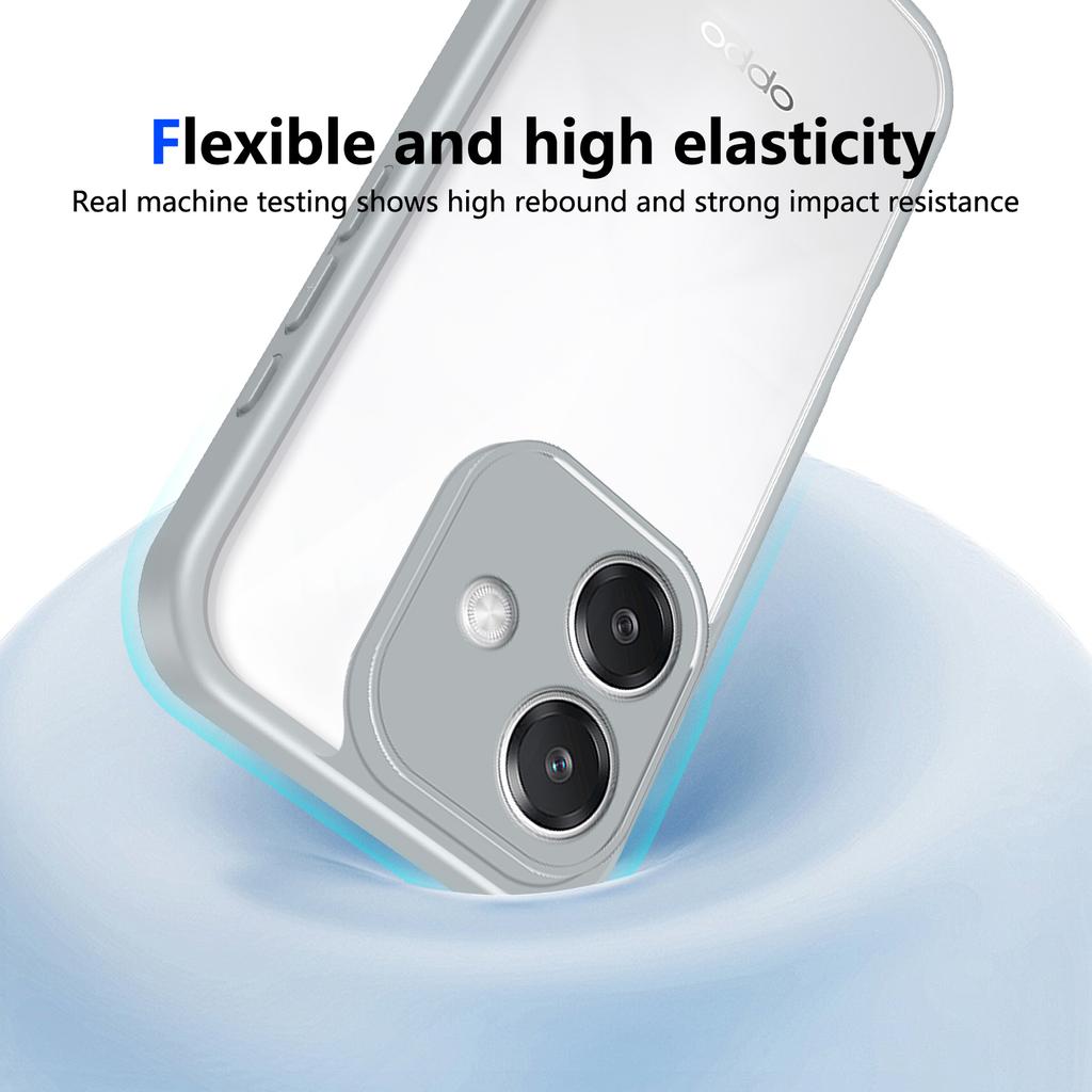 EUCAGR For Oppo A3X 4G Case Air Cushion Shockproof Silicone Bumper Clear Matte Back Cover Hard Phone Case for Oppo A3X