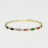 Luxury Rainbow Iced Out Zircon Tennis CZ Bracelet Women's Stretch Adjustable Bracelet Hippie Fashion Accessories Jewelry Gifts